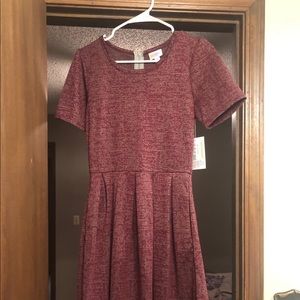 Lula Roe Amelia maroon dress NWT